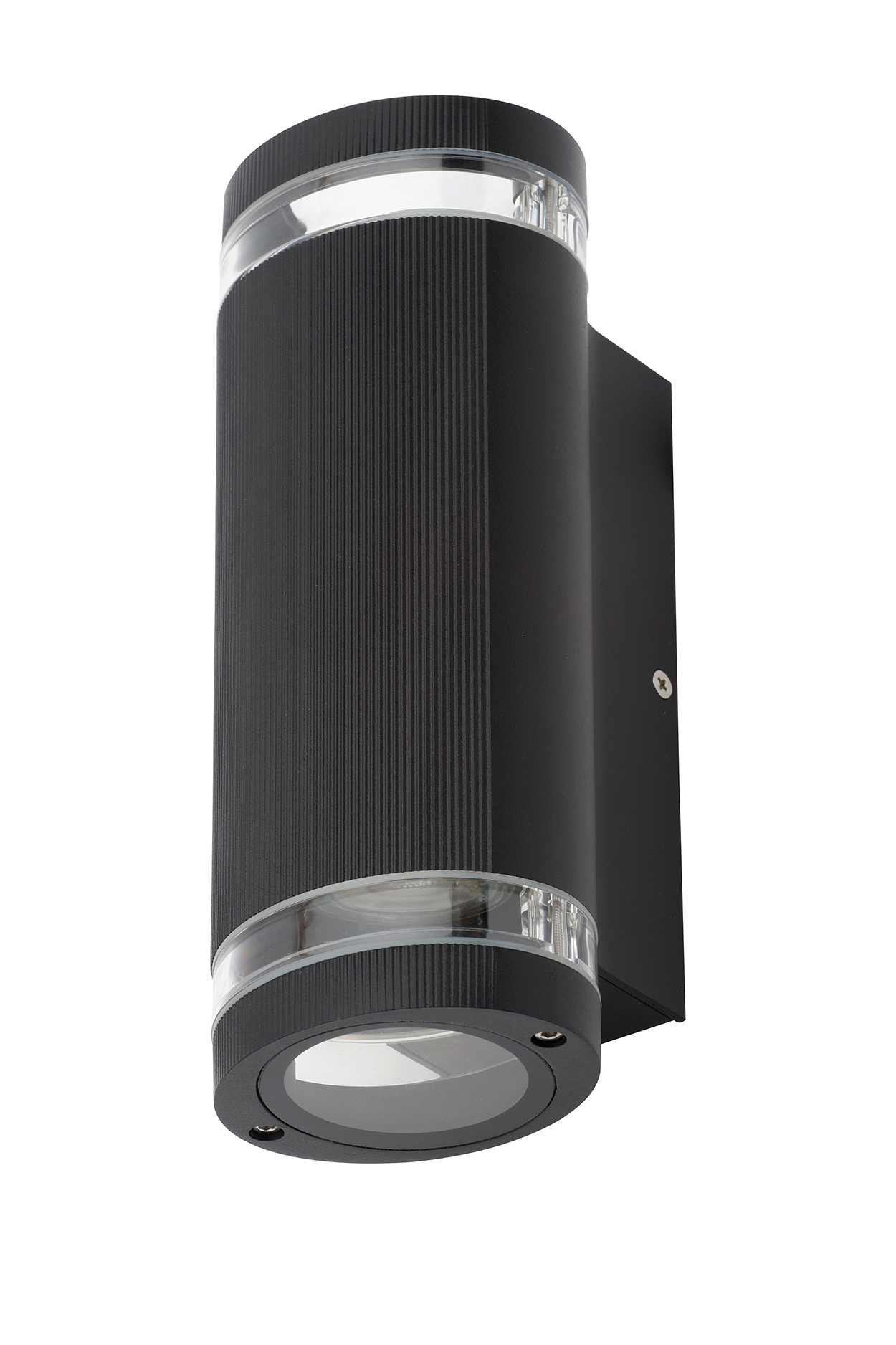 Helix Up and Down Outdoor Cylinder Wall Light Black
